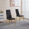 Set of 4 Modern High Back Dining Chairs with Golden Legs and PU Seats,Elegant Armless Design for Kitchen or Dining Room-The Pop Home - 3 of 4