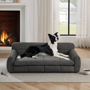 Okak Rectangle Soft Waffle Pet Bed for Big & Oversized Dogs,Comfy Cushion Dog Sofa Bed with Backrest and Armrests - 1 of 4