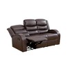 MAYEERTY Faux Leather Reclining Sofa, 3-Seat Adjustable Backrest Recliner for Living Room, Brown - 4 of 4
