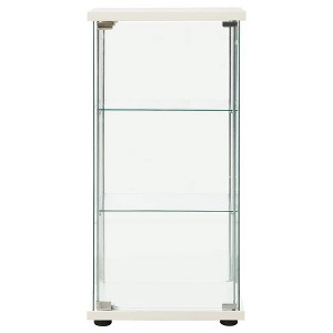 vidaXL Storage Cabinet Bookshelf 4-Shelf Glass Display Cabinet Tempered Glass - 1 of 4