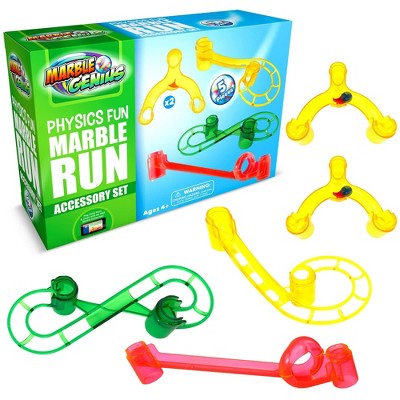 Marble Genius 5 Piece Physics Fun Marble Run Accessory Set, Ultimate Marble Track Race Set and Maze for Kids Ages 4+