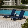 WestinTrends 3 Pieces Poly Outdoor Patio Chaise Lounge Chair with Side Table Set - 2 of 4