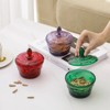 Slickblue Set of 2 Vintage Embossed Glass Candy Jars with Lids – 10 oz, 6 Different Colors - 3 of 4