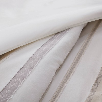 Neutral Clipped Jacquard King/Cal King Duvet Cover Set