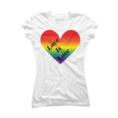 Adult Design By Humans Love Is Love Rainbow Heart Pride By ArnyaTees T-Shirt