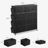 10-Drawer Fabric Dresser, Sturdy Metal Frame Organizer Unit with Side Pockets and Hooks for Bedroom, Living Room, Hallway, Black - 3 of 4