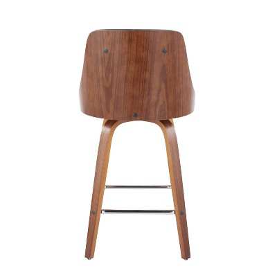 Gianna Gray and Walnut Swivel Counter Stools Set