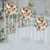 YIYIBYUS Acrylic Vase Wedding Centrepieces, 3 Pcs Clear Column Flower Display Stand, Geometric Display Stand for Home Decor - 3 of 4