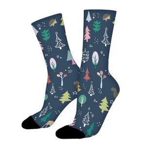 Christmas Tree Women Printed Crew Socks Funny Funky Socks Soft Polyester Novelty Gifts for Artists Men - 1 of 1