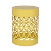 CAVINAS Outdoor Side Table with Overlapping Circle Pattern, Modern Cylindrical Patio End Table, Iron Cut Design Outdoor End Tables - 3 of 4
