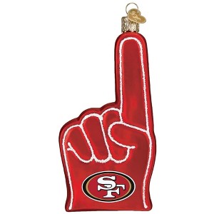 Old World Christmas Blown Glass Ornament for Christmas Tree, San Francisco 49ers Foam Finger - 1 of 4