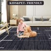Washable Modern Abstract Rug Non Slip Low Pile Rug Soft Contemporary Throw Floor Cover Foldable Indoor Carpet for Living Room Bedroom Playroom - 4 of 4