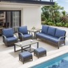 Belord 7PCS Outdoor Patio Furniture Set, All Weather Brown Wicker Outdoor Conversation Set with Sofa, Swivel Chair, Ottoman, Coffee Table, Side Table - 2 of 4