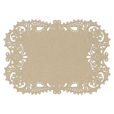  Wedding Filigree Cut Table Placemats - Brown 