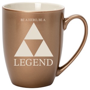 100 North Three Scales 10 Ounce Bronze Metallic Finish, Comfortably Fits Your Hands, New Bone China Coffee Tea Cup Mug, Be A Hero, Be A Legend - 1 of 1