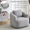 KWPZQEB 360 Degree Swivel Chair, Teddy Fleece Swivel Barrel Chair with Soft Pillow, Comfy Single Sofa, Accent Reading Chair for Living Room,Apartment - 3 of 4