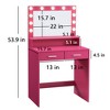 ACEPANO 53.9 in. H Two-Tier Storage Dresser with Mirror & Large Drawers for Bedroom-Pink - 4 of 4