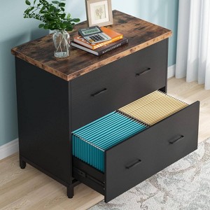 LITTLE TREE File Cabinet Black/Rustic Brown - 1 of 4