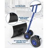 Snow Shovel with 29.13x19.8 in Wide Blade, Heavy Duty Rolling Snow Pusher Shovel with Adjustable Handle and 5-Position Angled Blade for Driveway - 2 of 4
