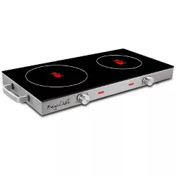 MegaChef Infrared Ceramic Double Cooktop - Silver