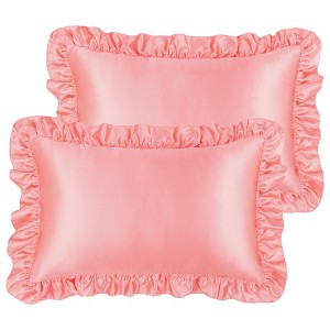 PiccoCasa Satin Retro Luxury Silky with Ruffle Envelope Closure Pillowcases 2 Pcs - 1 of 4