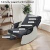 Cozy Nursery Upholstered Rocking Chair With pedal design, High Backrest& Retractable Footrest, Plush Corduroy for Living Room, Bedroom - 3 of 4