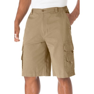 Boulder Creek by KingSize 12" Side Elastic Denim Cargo Shorts