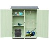 Outdoor Shed Storage Cabinet, Wooden Tool Storage Shed with 2 Removable Shelves, 3 Hooks, Double Door Outside Storage Cabinet for Garden, Patio, Yard - 4 of 4