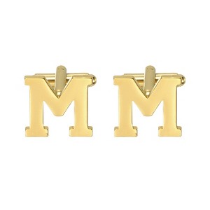 Unique Bargains Men Weddings Gift Classic Alphabet Cuff Links with Box 2 Pcs - 1 of 3