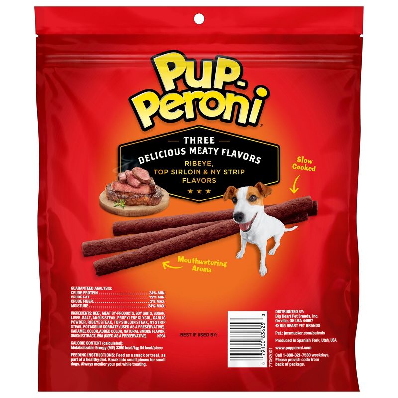 Pup-Peroni Soft and Chewy Beef Core Snack Triple Steak Dog Treat - 22.5oz, 3 of 8
