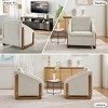 Modern Chenille Fabric Upholstered Side Chairs,Accent Lounge Chair With Wood Frame,Wooden Lounge Armrests Chair-Coolbibila - 4 of 4