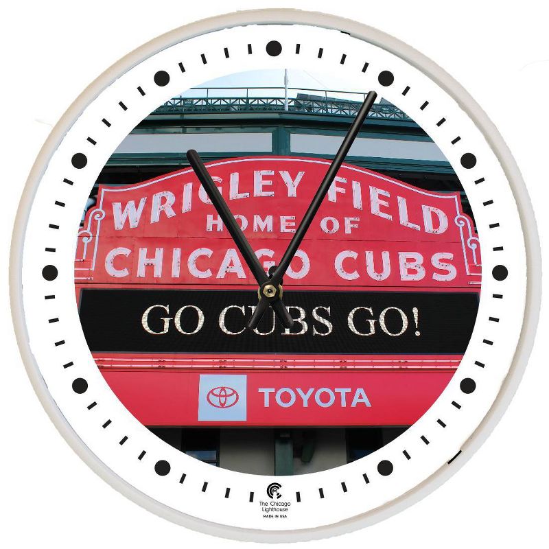 12.75&#34; x 1.5&#34; Wrigley Field Marquee Decorative Wall Clock White Frame - By Chicago Lighthouse, 1 of 5