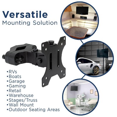 Heavy Duty Black Steel Full Motion VESA Pole Mount