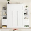 NicBex Full Size Murphy Bed Wooden Bed Frame Morden Hideaway Wall Bed with 2 Side Storage Shelf and 4 Drawers for Apartment - 3 of 4