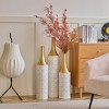 FURNIinspire Decorative Vases Set of 3 Large Metal Glazed Floor Vase Living Room Narrow-Mouthed Flower Vase Home Decor, White, 6.5"*6.5"*33.86" - 2 of 4