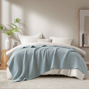 Waffle Weave Lightweight Layer for All Seasons, Ultra Soft 100% Cotton, Breathable & Low-Pilling Construction - 1 of 4