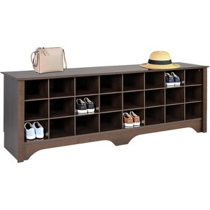 Large Shoe Cubby Bench Holds 24 Pairs - Entryway Storage Organizer (15.5"D x 60"W x 20.25"H), Mudroom Bench for High-Capacity Needs - 1 of 4