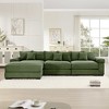 Aukfa Oversized 130" Modular Corduroy Sofa Set - Reversible Sectional Couch with Ottoman, Fabric Upholstery for Living Room - 2 of 4