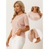 INSPIRE CHIC Women's Regular Fit Round Neck Short Sleeve Party Clubwear Blouses - 2 of 4