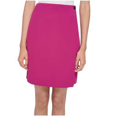 Calvin Klein Womens Scuba Crepe Button Pencil Skirt