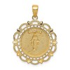 Black Bow Jewelry 14k Yellow or White Gold Round Filigree Miraculous Medal Pendant, 22mm - 3 of 4
