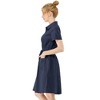 INSPIRE CHIC Women's Point Collar Front Elastic Waist Drawstring Mini Shirt Dress with Pocket - 4 of 4