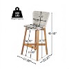 Christopher Knight Home Helen Outdoor Rustic Acacia Wood and Rattan Armless Bar Stools (Set of 2) - 3 of 4
