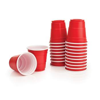 True Li’l Reds Mini Party Cups, Disposable Shot Glasses, Plastic Red 1.75 Oz Set of 20