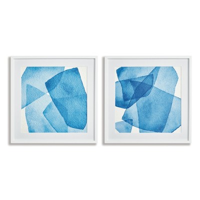 Plum & Post Abstract Watercolor Prints, Set Of 2