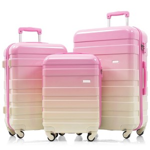 Sapphtopaz 3pcs Hardshell Luggage Sets ABS Suitcase Hardside Luggage Carry On Suitcase, Spinner Wheels, TSA Lock (20" 24" 28") - 1 of 4