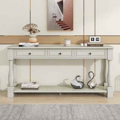 NicBex 63"Console Table with 3 Drawers and Open Shelf Narrow Long Sofa Table Console Tables for Entryway,Hallway,Living Room