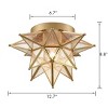 Claxy Seeded Glass Brass Moravian Star Ceiling Light Flush Mount - 2 of 4