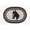 Earth Rugs Horse Portrait Oval Placemat 13"x19" – Hand-Stenciled Braided Jute Table Mat with Rustic Equestrian Charm - 2 of 3
