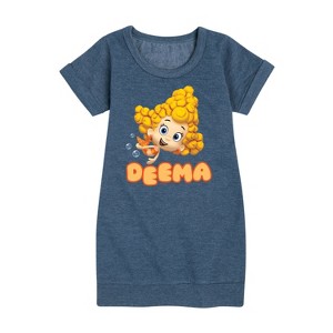 - Bubble Guppies - Deema Graphic Short Sleeve Fleece Dress - 1 of 4